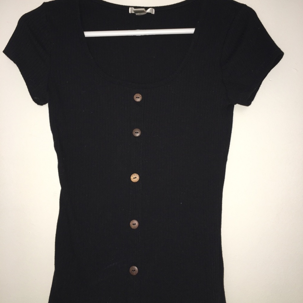 black shirt with buttons going down. Size Small